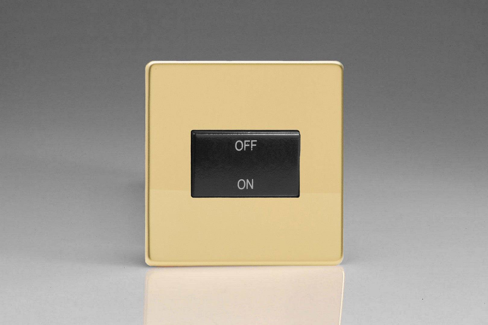 Varilight Screwless Polished Brass Fan Isolator Switch XDVFIBS - The Switch Depot