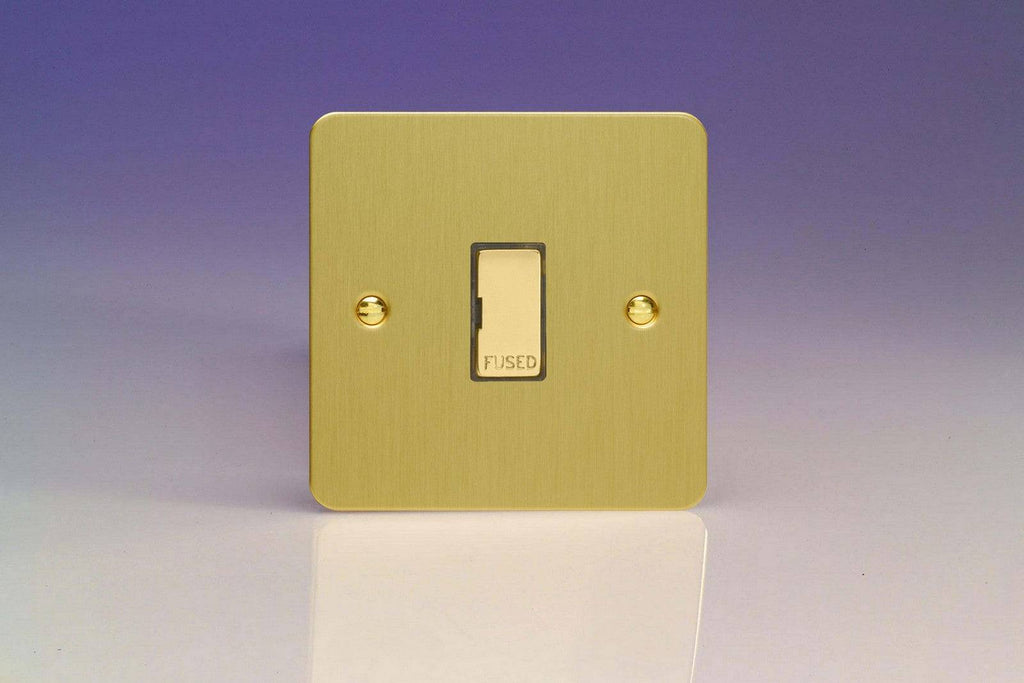 Varilight Ultraflat Brushed Brass 13A Unswitched Spur XFB6UD - The Switch Depot