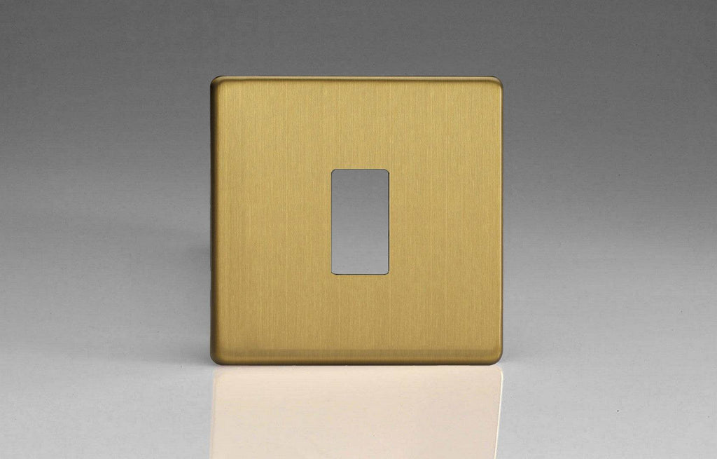 Varilight Screwless Brushed Brass 1G Grid Plate XDBPGY1S - The Switch Depot