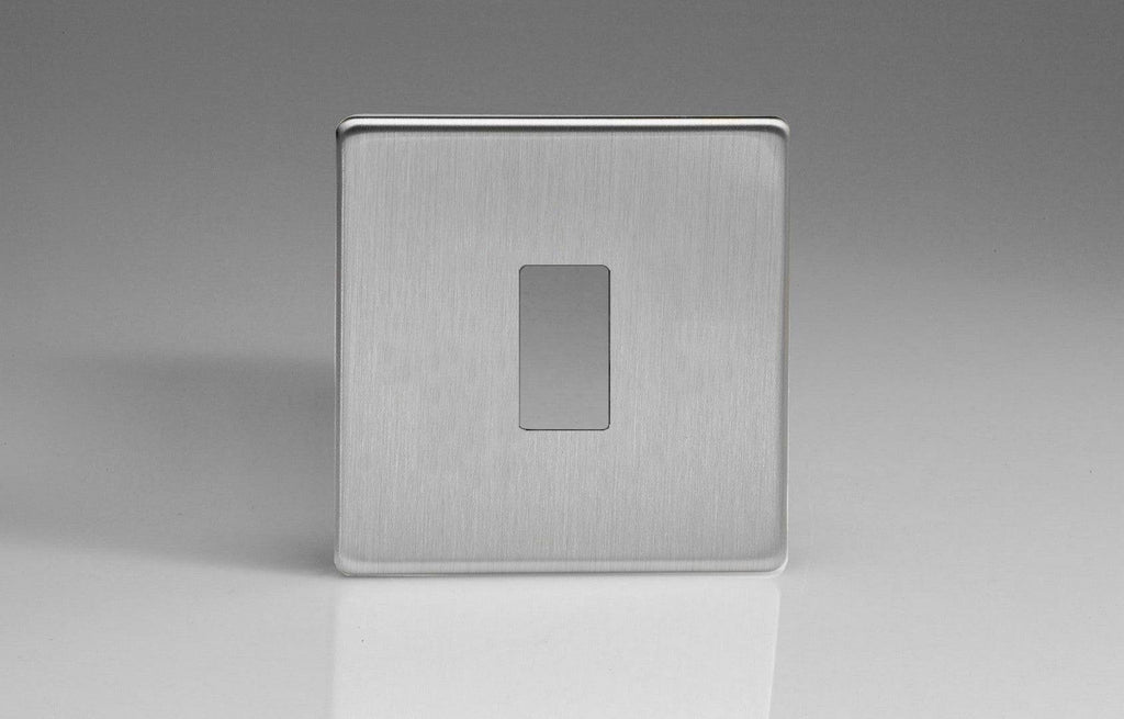 Varilight Screwless Brushed Steel 1G Grid plate XDSPGY1S - The Switch Depot