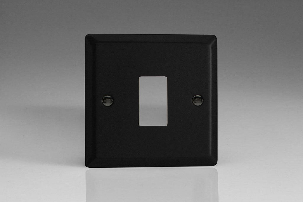 Varilight Urban Matt Black 1G Grid Plate XYPGY1.MB - The Switch Depot
