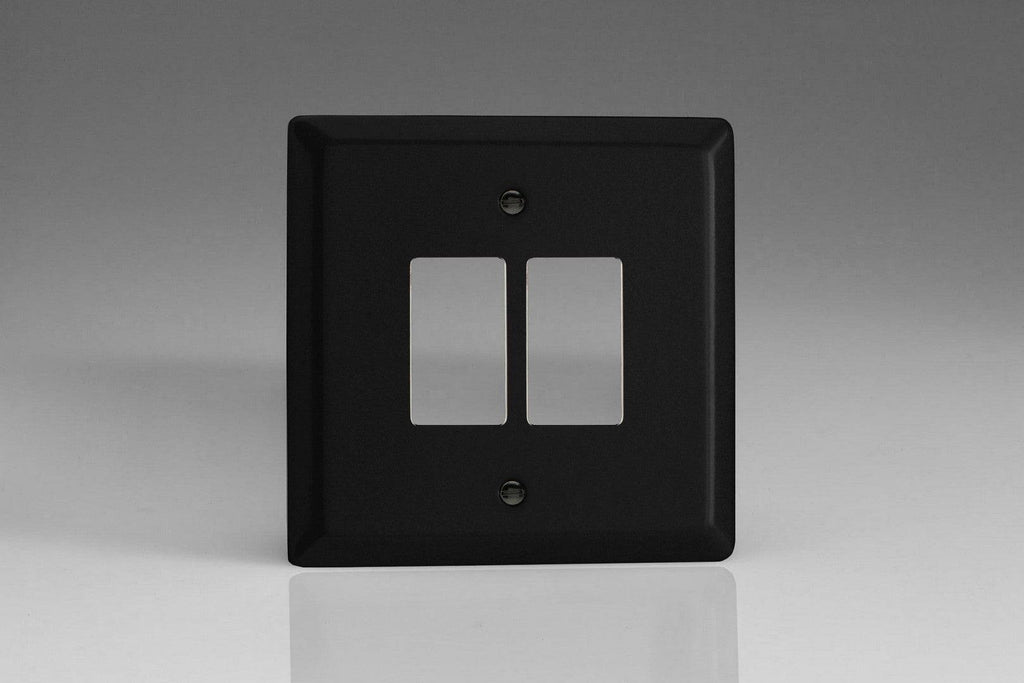 Varilight Urban Matt Black 2G Grid Plate XYPGY2.MB - The Switch Depot