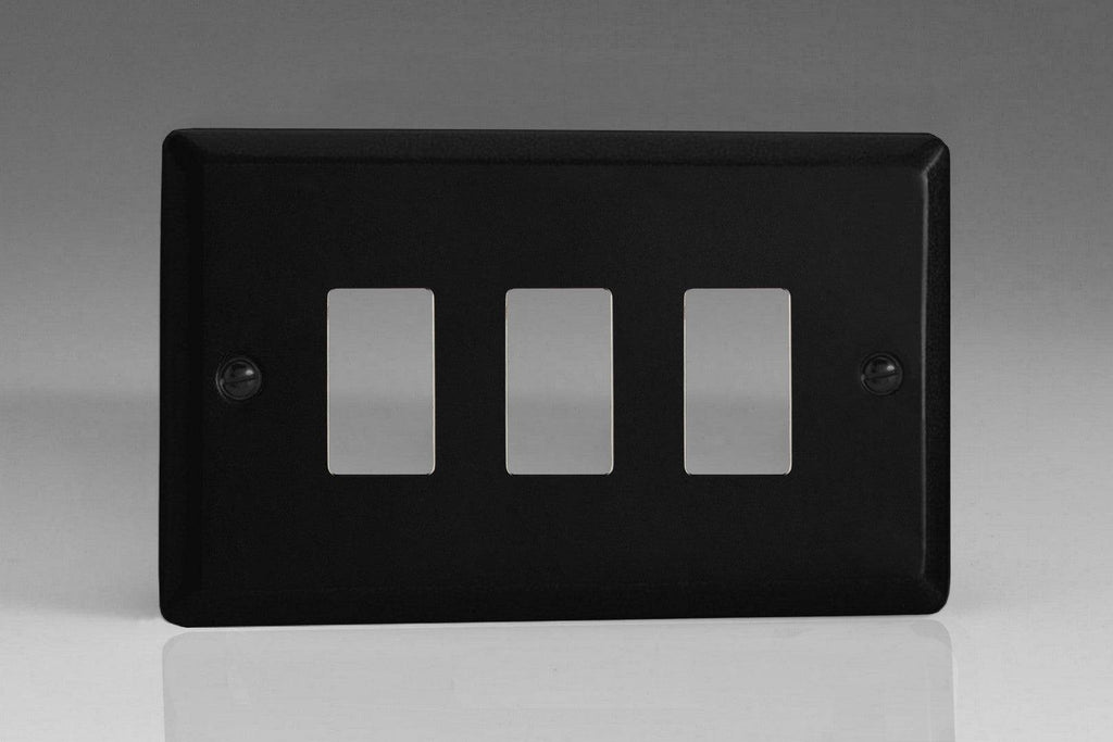 Varilight Urban Matt Black 3G Grid Plate XYPGY3.MB - The Switch Depot