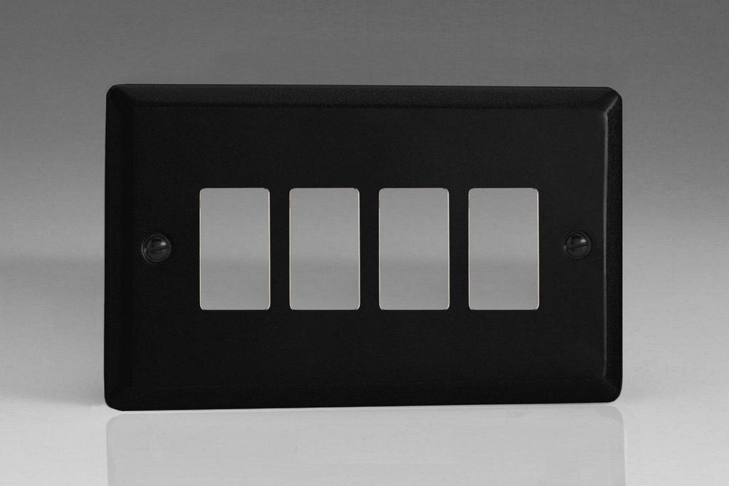 Varilight Urban Matt Black 4G Grid Plate XYPGY4.MB - The Switch Depot