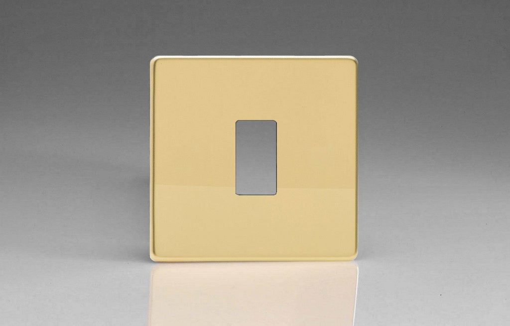 Varilight Screwless Polished Brass 1G Grid Plate XDVPGY1S - The Switch Depot