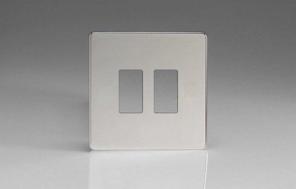 Varilight Screwless Polished Chrome 2G Grid Plate XDCPGY2S - The Switch Depot