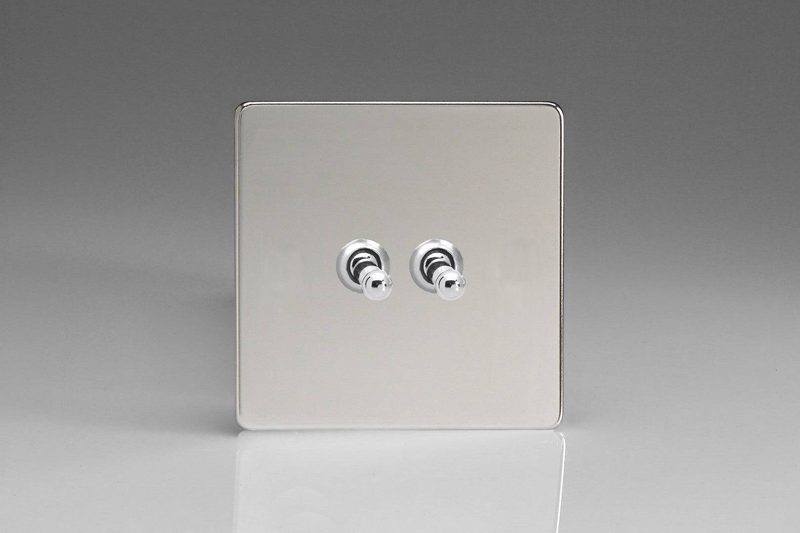 Varilight Screwless Polished Chrome 2G Intermediate Toggle Switch XDCT77S - The Switch Depot