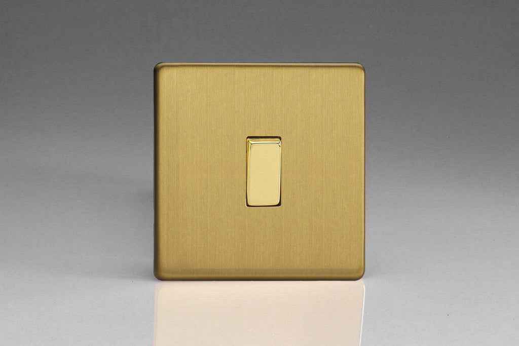 Varilight Screwless Brushed Brass 1G Light Switch XDB1S - The Switch Depot