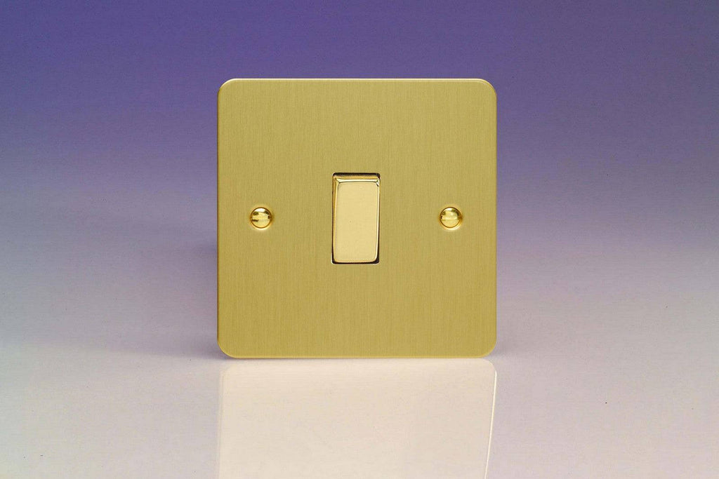 Varilight Ultraflat Brushed Brass 1G Light Switch XFB1D - The Switch Depot