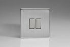 Varilight Screwless Brushed Steel 2G Light Switch XDS2S - The Switch Depot