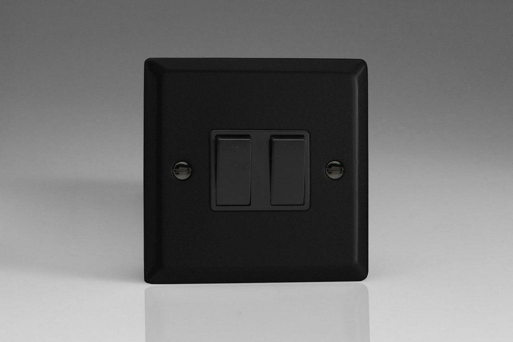 Varilight Urban Matt Black 2G Light Switch XY2B.MB - The Switch Depot