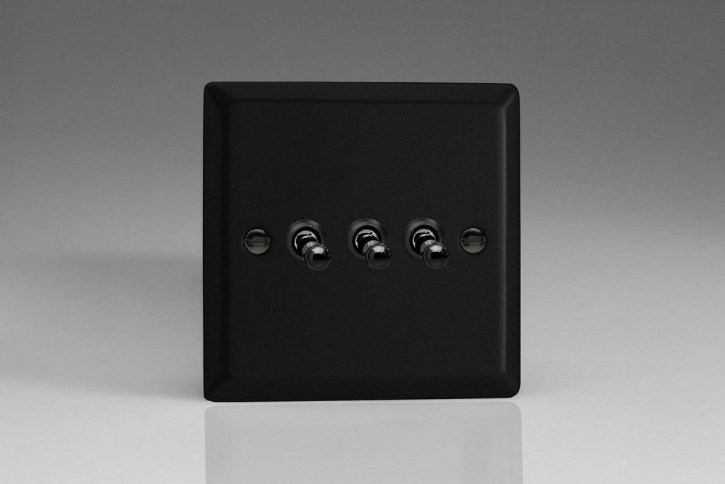 Varilight Urban Matt Black 3G Toggle Switch XYT3.MB - The Switch Depot