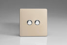 Varilight Screwless Satin 2G Momentary Switch XDNM2S - The Switch Depot