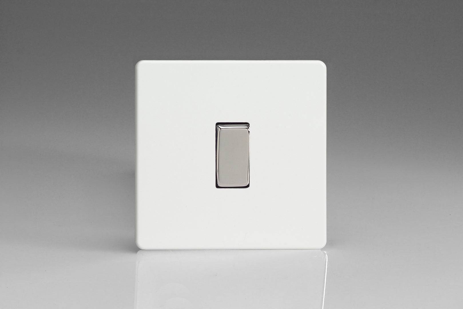 Varilight Screwless White 1 Way Retractive Momentary Switch XDQBP1S - The Switch Depot