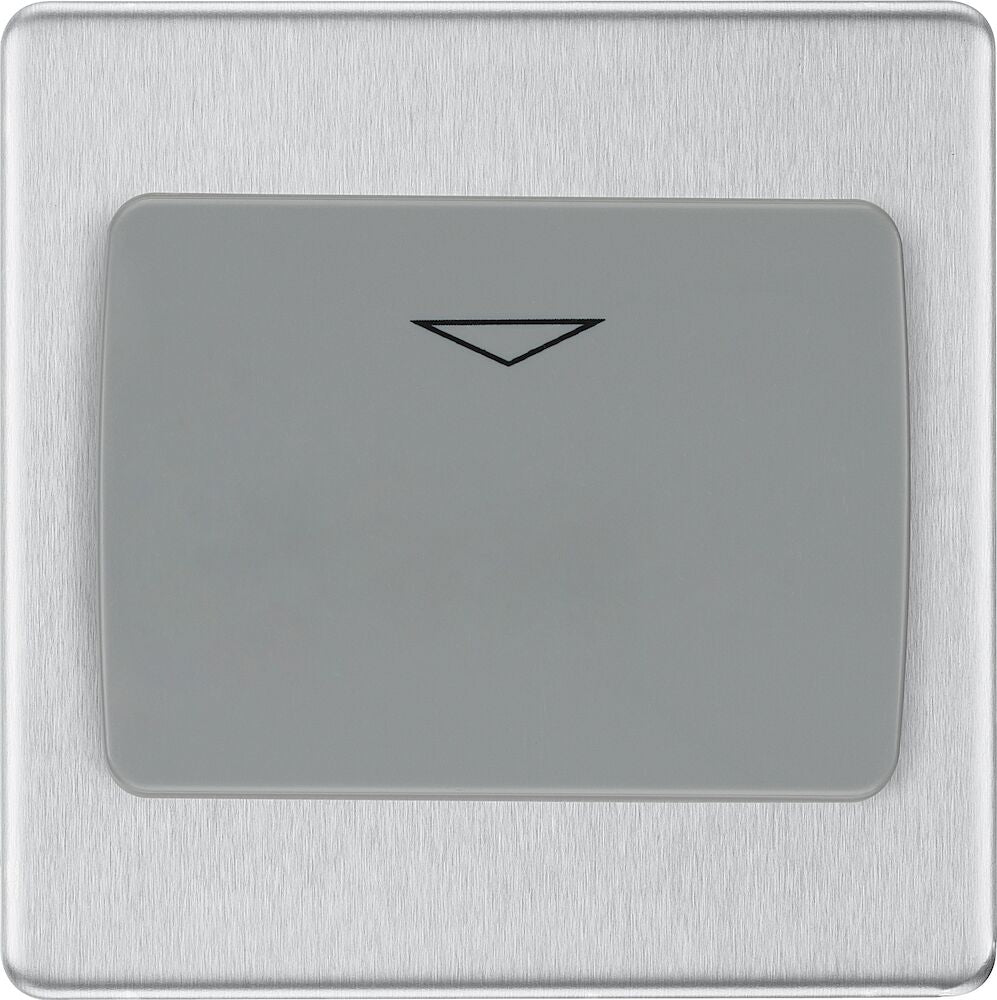BG Electrical Screwless, hotel key switch finished in brushed steel. FBSKYCSG. Available at The Switch Depot